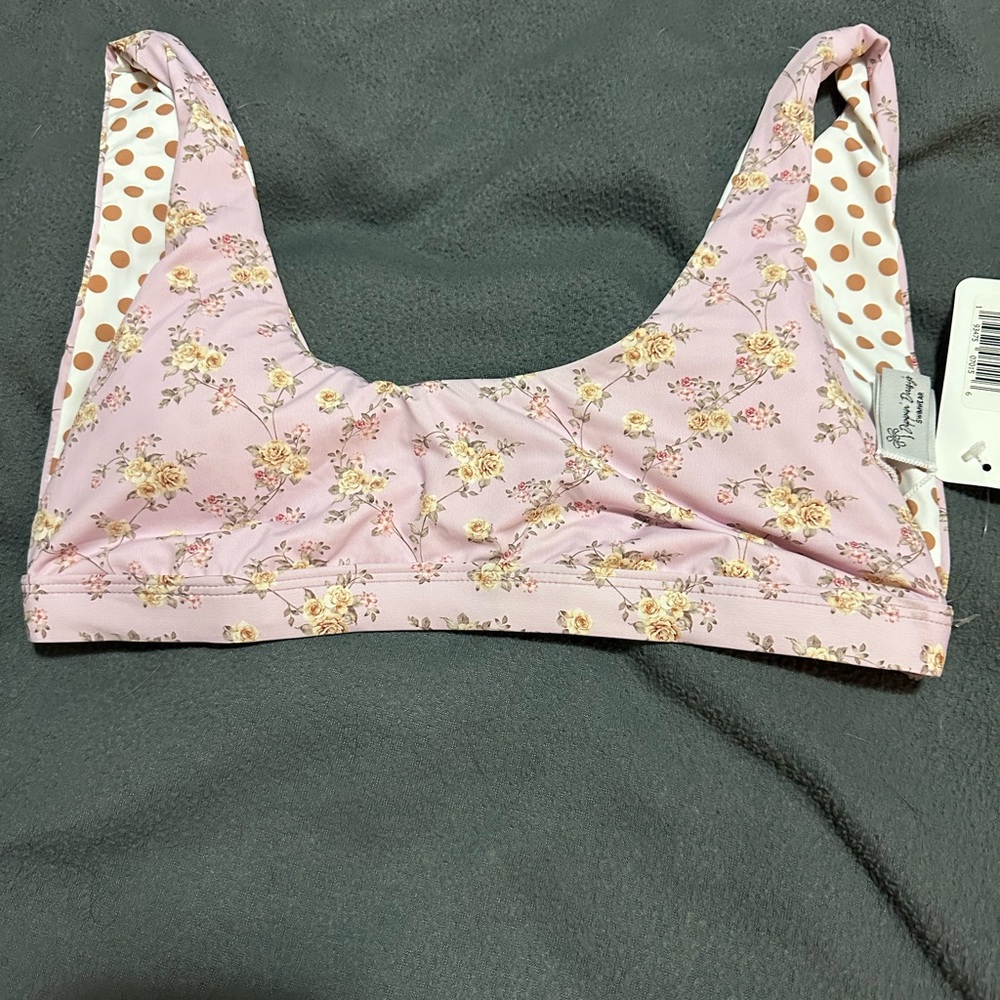 Floral Pink Bikini Top